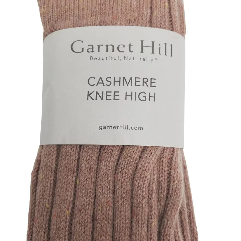 NEW Garnet Hill Socks Knee High 9-11 Berry Donegal 82% Cashmere Warm Holiday